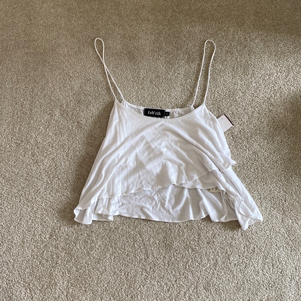 fab’ric white sleeveless blouse,size medium,Fab’ric,spaghetti strap